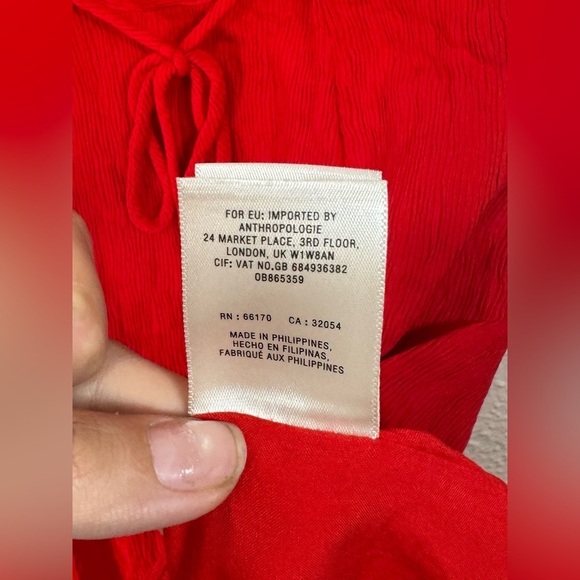 Anthropologie Maeve Juliet Corseted Textured Mini Dress in Red Women’s US Size 8 - Picture 11 of 16